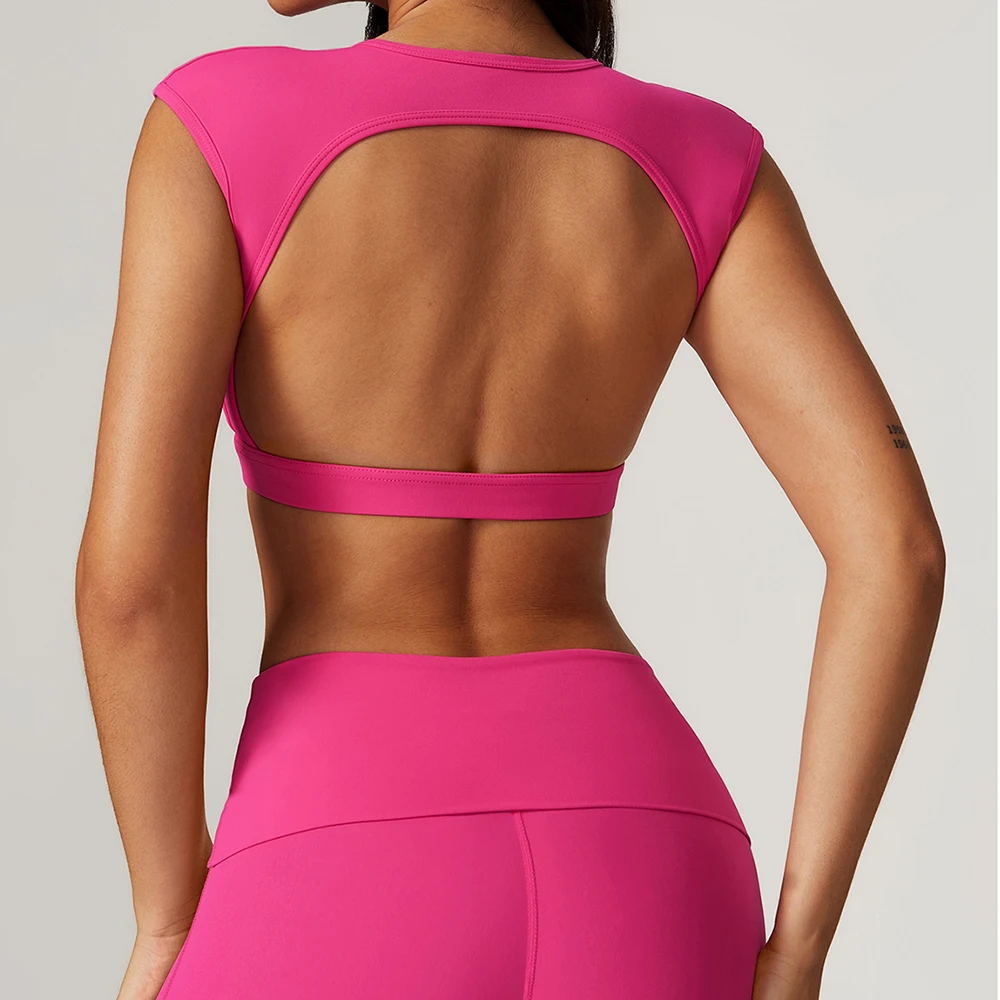 Women's V-Neck Yoga Bra Sexy Sports Bra Detachable Chest Pad Fashion Fitness Underwear Female Gym Runing Push Up Yoga Underwear