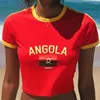 Hip-hop Harajuku Grunge angola National Flag Text Print T-shirt  Y2k Streetwear Crop Tops Summer Cozy Sexy Women Camisole 1