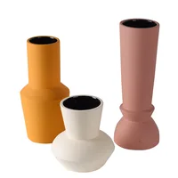 Modern Simple Morandi Color Wide Mouth Ceramic Vase Decoration Fresh Flower Dried Flower Arranger Home Soft Decoration 1