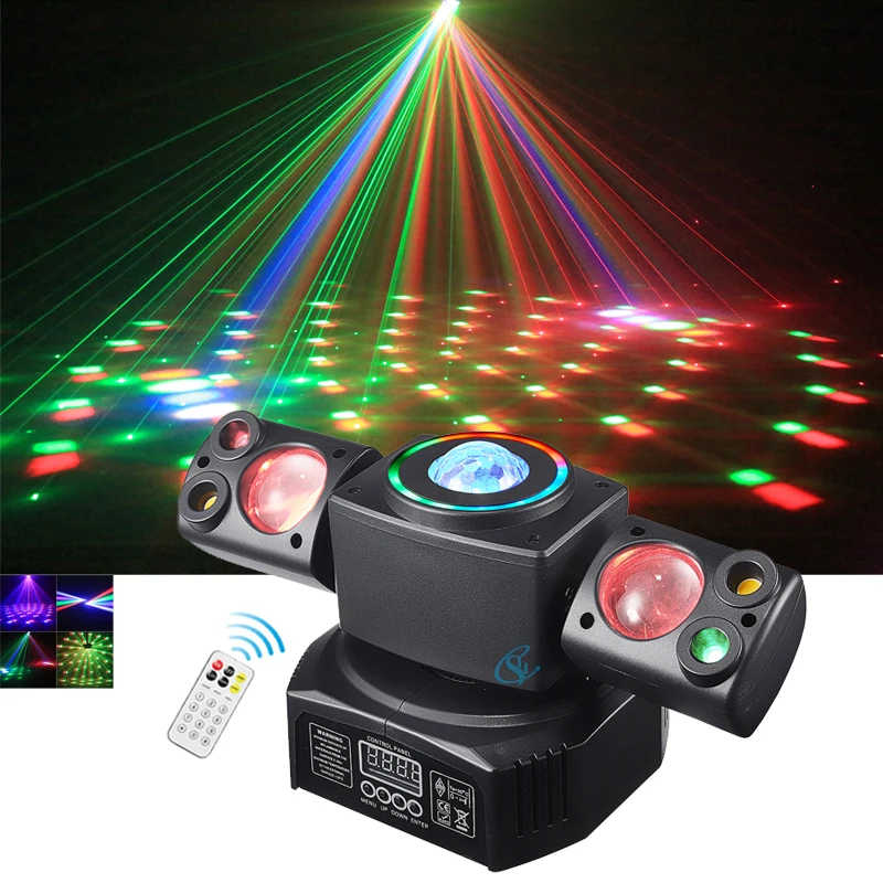LED 60W Two-armed Stage Light RGBW 4IN1 Full Color Beam Rotating Moving Head Lig