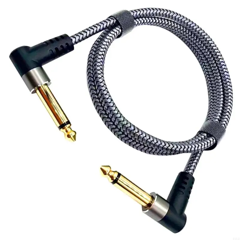 E9LE Guitar Patches Cables 6.35MM Effects Pedal Board Cord Pedal Board Cable Nylon Braided Cable Connector