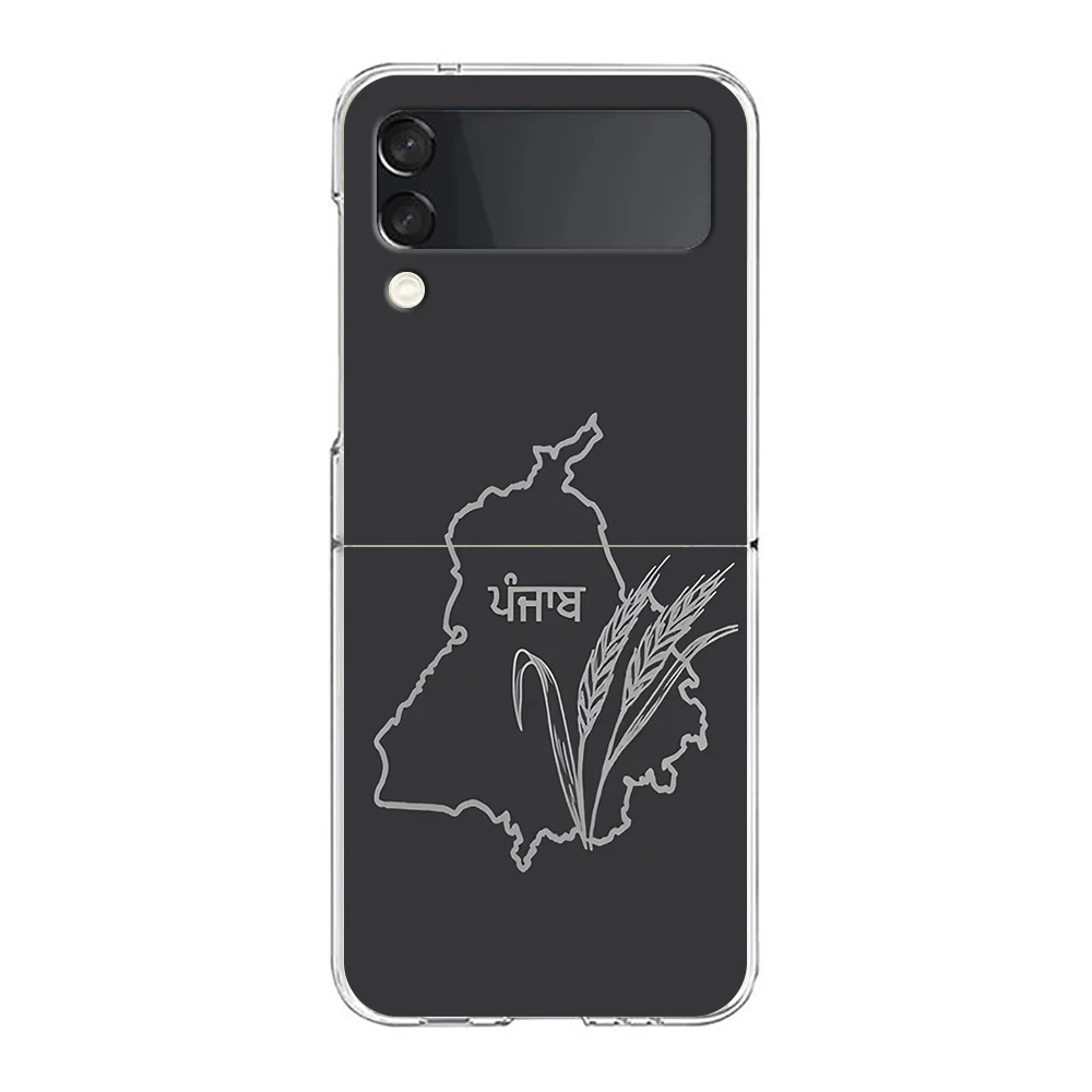 Clear Hard Folding Phone Case with Punjab Map Design