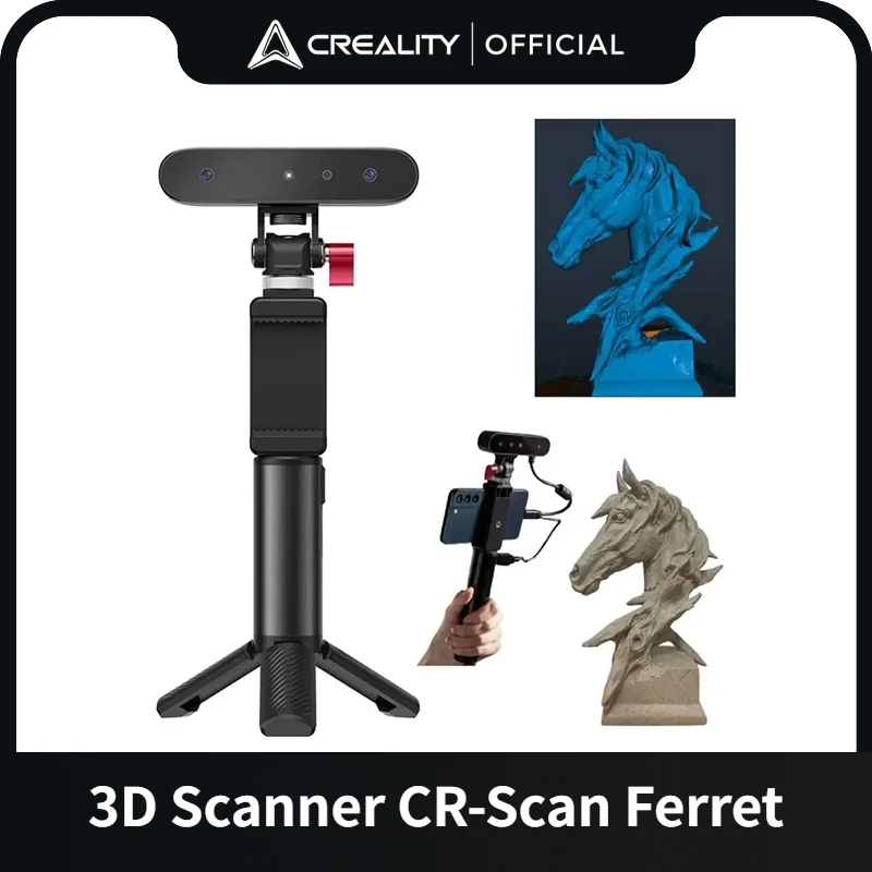 Creality Cr-Scan Furetto Scanner 3D Portatile Portatile Con Scansione Rapida 30 Fps/Precisione 0.1Mm Chipset Asic Scansione Dual Mode