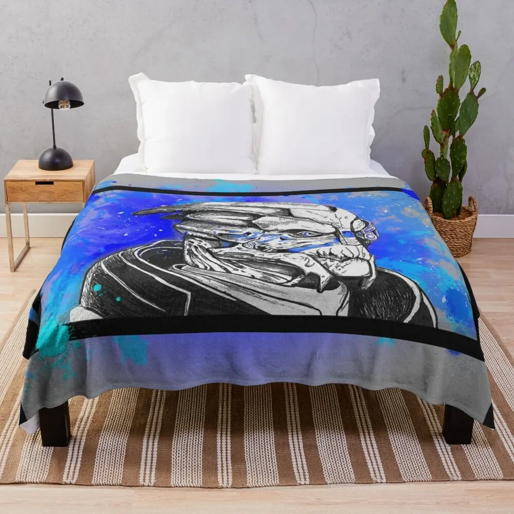 

Garrus Vakarian: Mass Effect (Blue) Throw Blanket Sofa Quilt Blankets Sofas Of Decoration Polar Fluffy Softs Camping Blankets