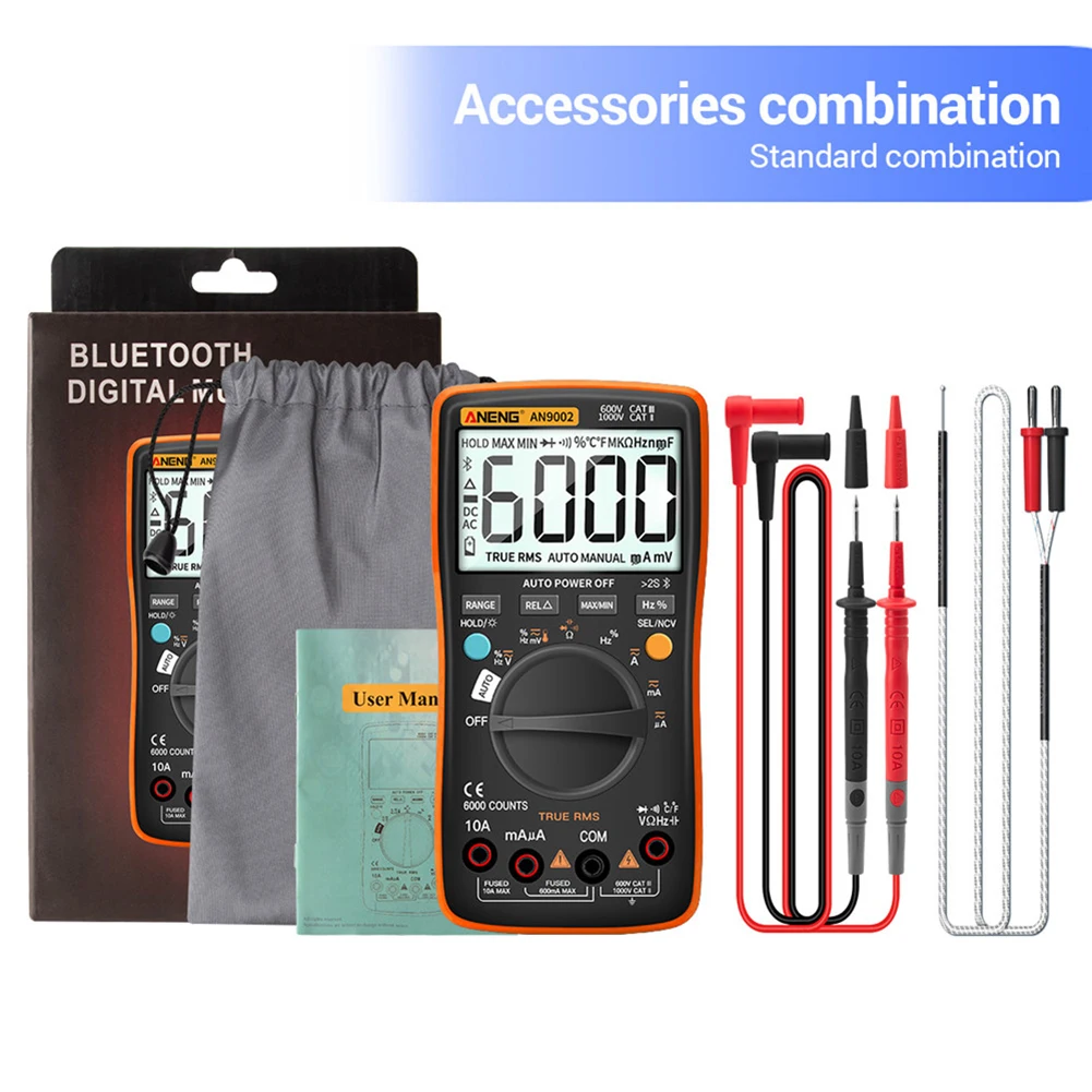 ANENG AN9002 Bluetooth Digital Multimeter 6000 Counts Professional MultimetroTrue RMS AC/DC Current Voltage Tester Auto-Range digital multimeter