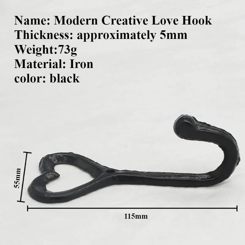 Cast Iron Black Coat Hooks for Hanging Coats and Bags