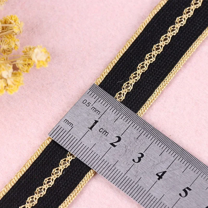 5 Yards Cotton Knitted Mercerized Ribbon 20mm Decoration Trim Silver Gold for Pant Tops Skirt Garment Sewing Accessories