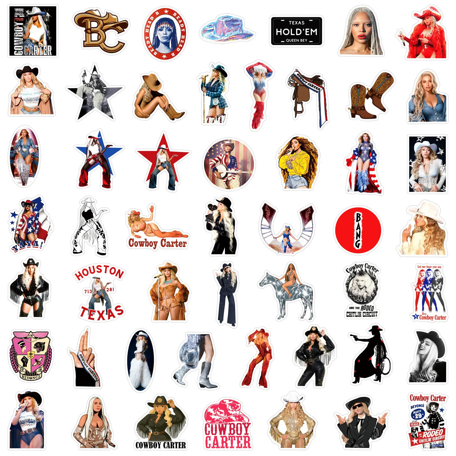 Pop Music Singer-Themed Sticker Set - 50Pcs Collection
