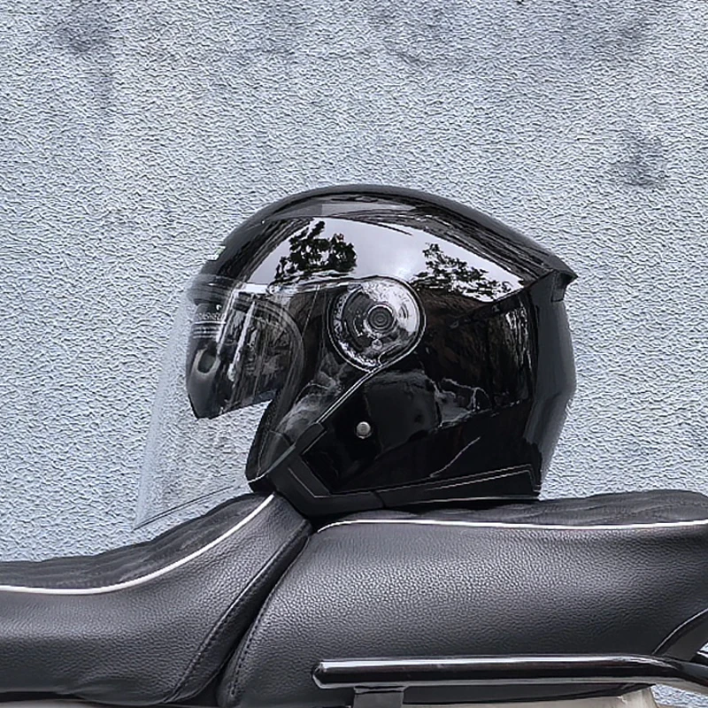 Мотоциклетний шолом чоловічий жіночий Four Seasons capacete para motocicleta cascos para moto Double Lens RACING HALF HELMET