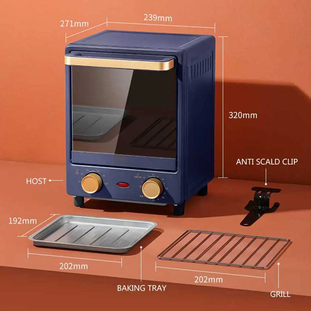 15L vertical electric oven, multifunctional oven, household three-layer explosion-proof mirror electric oven