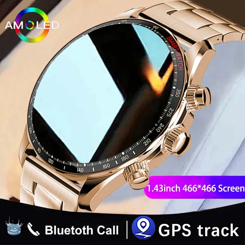 2023 Per Huawei Xiaomi Men'S 1.43 "Amoled Screen Smartwatch Bluetooth Call Gps Track Ai Voice Assistant Smartwatch Sportivo Da Uomo