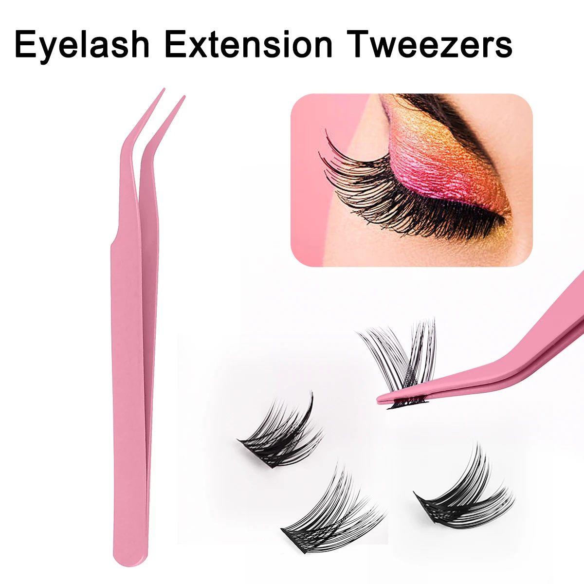 New false eyelash curler novice multi-functional stainless steel eyelash tweezers tool 4
