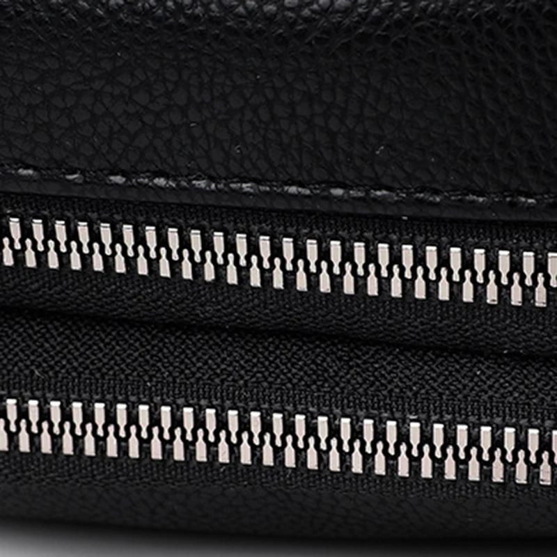 Solid Color Fashionable Rivet Zipper Women's Mobile Phone Bag