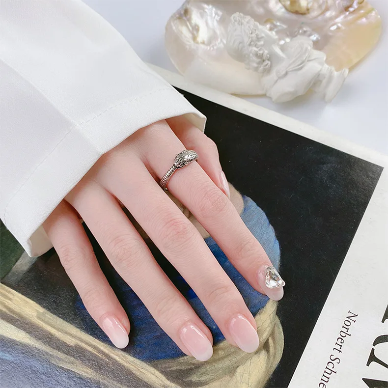 Verstellbare Ringe aus 925er-Sterlingsilber, neu in Schlangenform, für Damen, Paare, luxuriöse Qualität, herrschsüchtiges Schmuckzubehör, Geld 925 – Detail 6