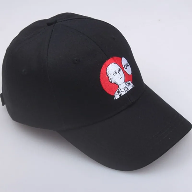 Anime Cartoon One Punch Man Saitama Baseball Hut bestickt verstellbar Unisex Zubehör OK Cap Outdoor Hüte Party – Detail 7