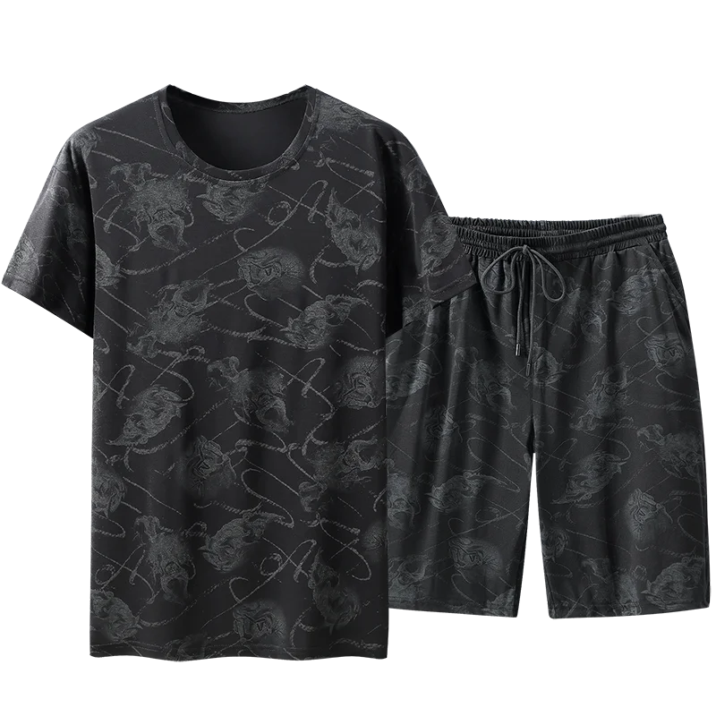 Tanie 2021 jogging homme letnie męskie t-shirty 2-szt dres zestaw Casual