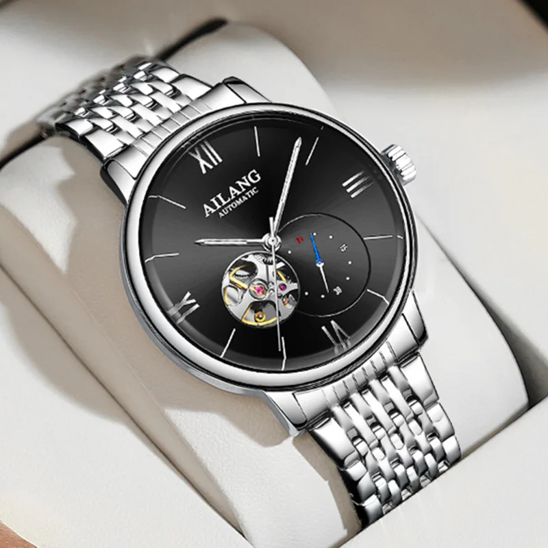 

AILANG Brand Men Mechanical Watch Luminous Waterproof Stainless Steel Watch Fashion Business Watch For Men Relogio Masculino