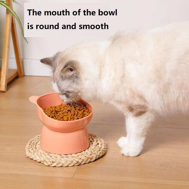 New Elevated Cat Bowls Stress Free Feeder and Waterer with Base Anti-Vomiting Tilted Raised Nonslip No Spill Dropship Pet Bowls 2
