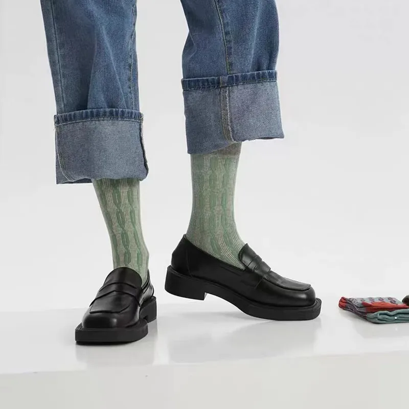 Frauen Koreanische Neue Gut aussehende Farbe Kontrast Twist Dreidimensionale Relief Reine Baumwolle Japanische Ins Flut Retro Sensen Socken – Detail 14