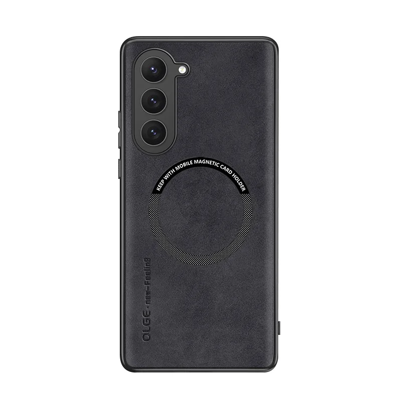 Luxury Magnetic Leather Case - Shockproof & Wireless Charging Compatible