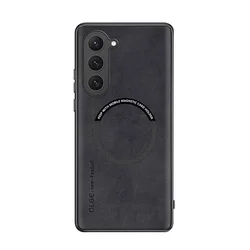 Luxury Magnetic Leather Case - Shockproof & Wireless Charging Compatible for Samsung S23 FE (Black)