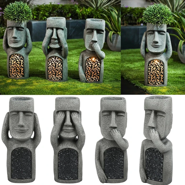 Easter Island Garden Statues, Accessories Outdoor Vase