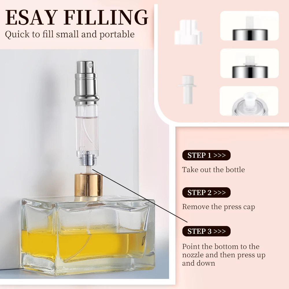 Louischanzl Vaporizzatore in pelle PU di alta qualità, ideale per viaggi in viaggio, con chiusura ermetica, flacone atomizzatore da 5 ml._voghion.com