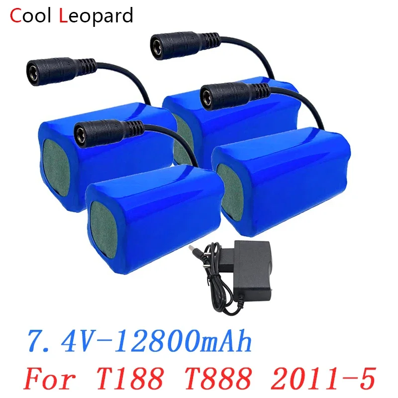 

New 2S2P 7.4V 12800mAh Lithium Battery,for T188 T888 2011-5 Remote Control Search Bait Boat Spare Parts RC Toy Accessories