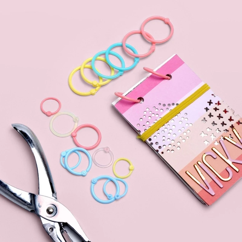 Loose Leaf Binder Rings Flexible Book Rings,Indexes Card Rings, Keyrings,Notebook Paper Rings for Office, School or Home