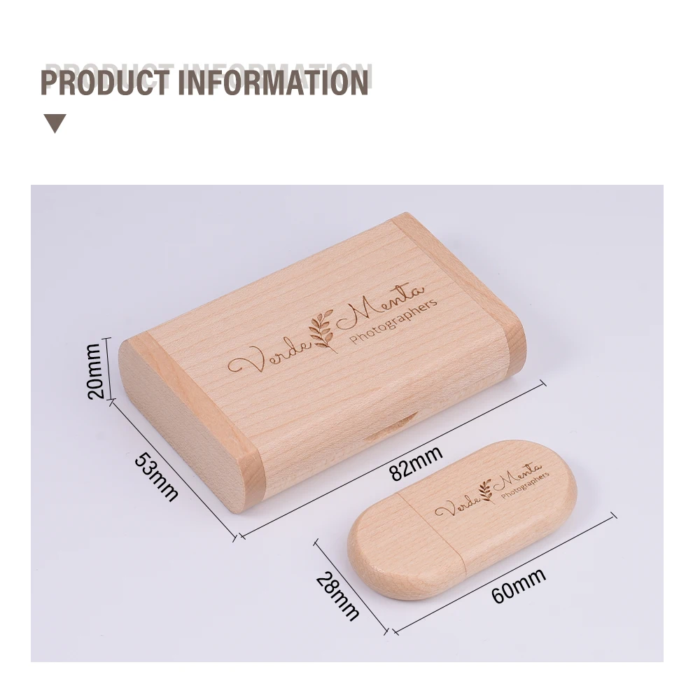 무료 맞춤 로고 나무 + 박스 USB 플래시 드라이브 펜 드라이브 4GB 16GB 32GB 64GB 128GB 메모리 스틱 U 디스크 웨딩 사진 촬영 선물
