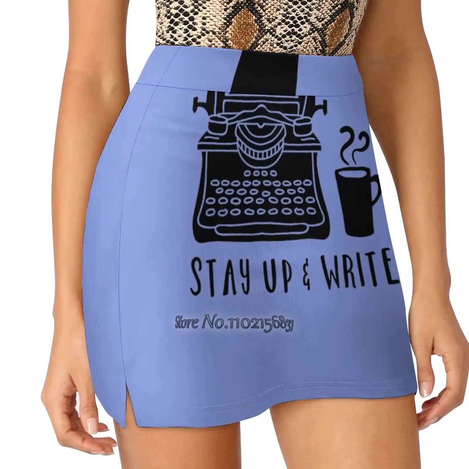 

Stay Up And Write ( Black ) Women Mini Skirt Two Layers With Pocket Skirts Sport Fitness Running Skorts Write Writer Writing
