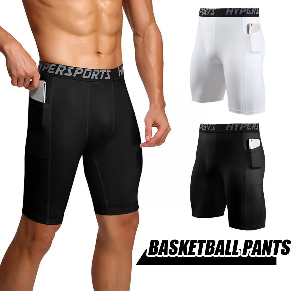 

Outdoor Sport Shorts Fitness Tights Leggings Men's Exercise Stretch Tight Dry Quick Running Pants Sports C1S9