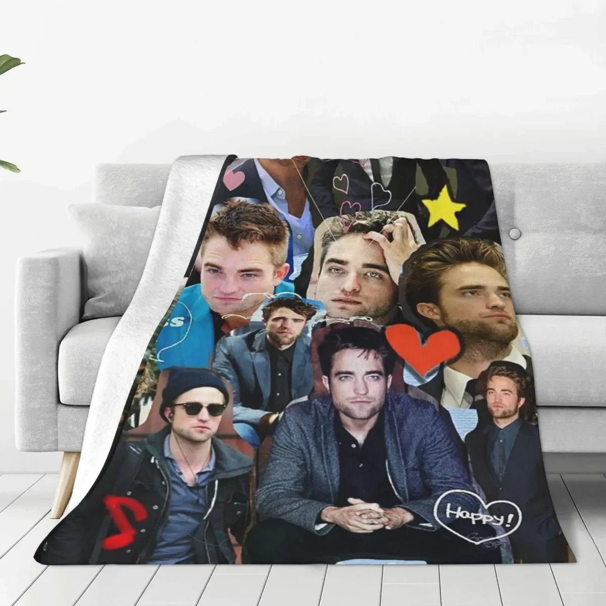 

NEW Robert Pattinson Collage Coral Fleece Plush Throw Blanket The Twilight Saga Movie Blankets for Bed Couch Soft Bed Rug