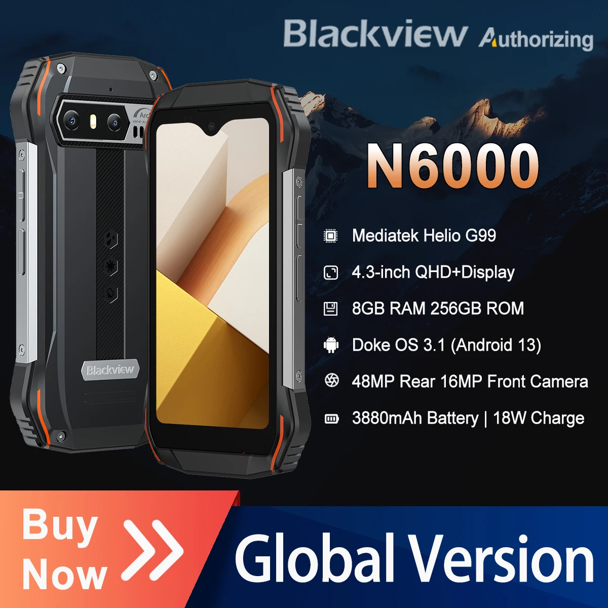 Blackview N6000 Waterproof Mini Smartphone 16GB 256GB 4.3 Inch Display  Android 13 NFC Cellphone 48MP Camera Helio G99 Octa Core - AliExpress