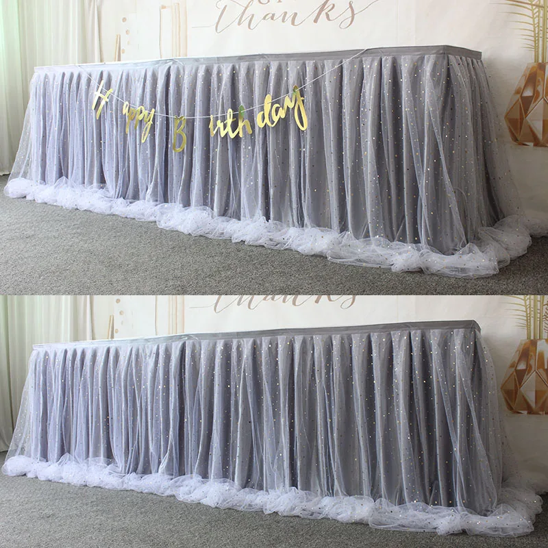 Tulle Tutu Table Skirt for Party Wedding Home Decoration Birthday Party / Baby Shower Table Skirt