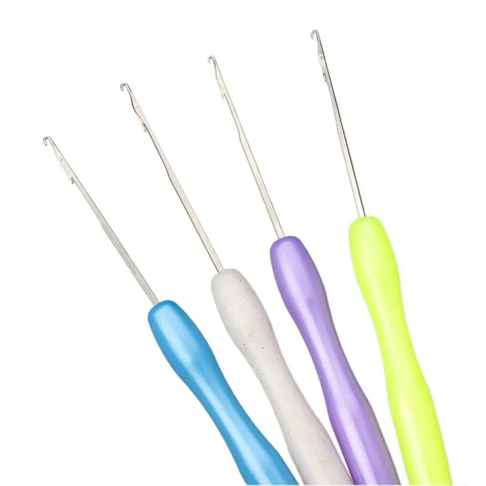 Plastic Crochet Hook Dreadlock Hair Tools Metal Candy Colors Micro Hook Knitting Micro Hook Needles for Making Braiding counting crochet hook chanting counter knitting digital display finger counters