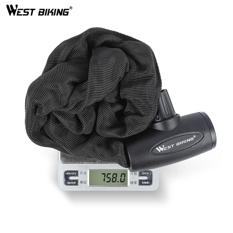 WEST BIKING מנעול אופניים נגד גניבה MTB אופני כביש מנעול שרשרת בטיחות עם 2 מפתחות רכיבה חיצונית אביזרי אופניים מנעולי אופניים – תמונה 6