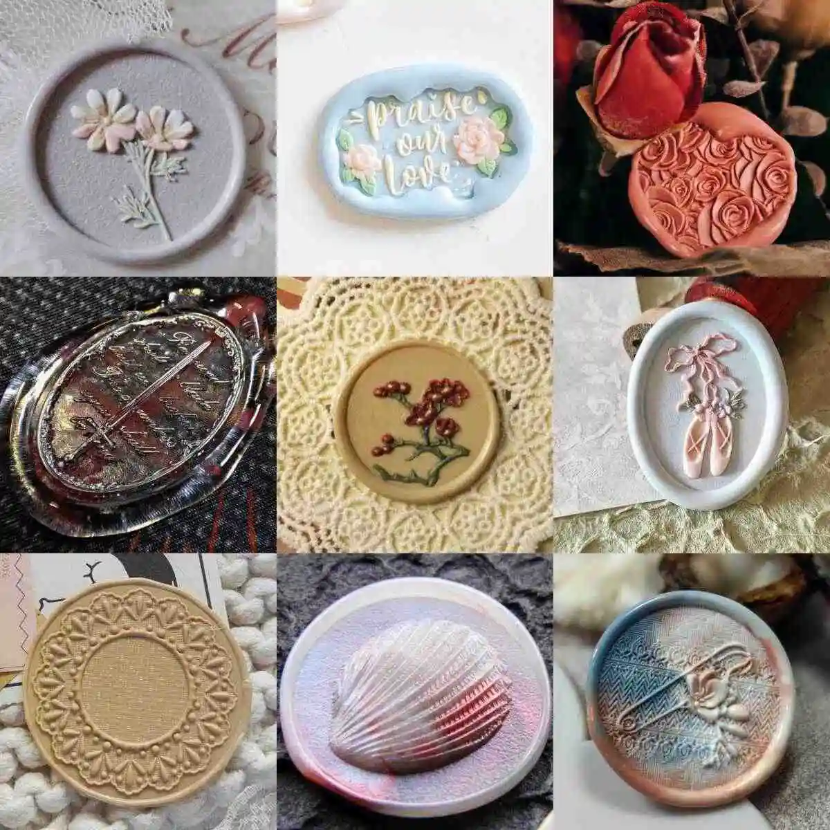 Diy Fire Seal Engraved Pin Chrysanthemum Strawberry Typewriter Text Stamp Brass Stamp Head Lovely Embossed Invitation Envelop