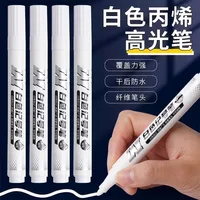 10/1pcs White Marker Pen Waterproof Oil Proof for Plastics Paper Signature Cardboard , Tires, Painting Metal Logistics, Factory 2