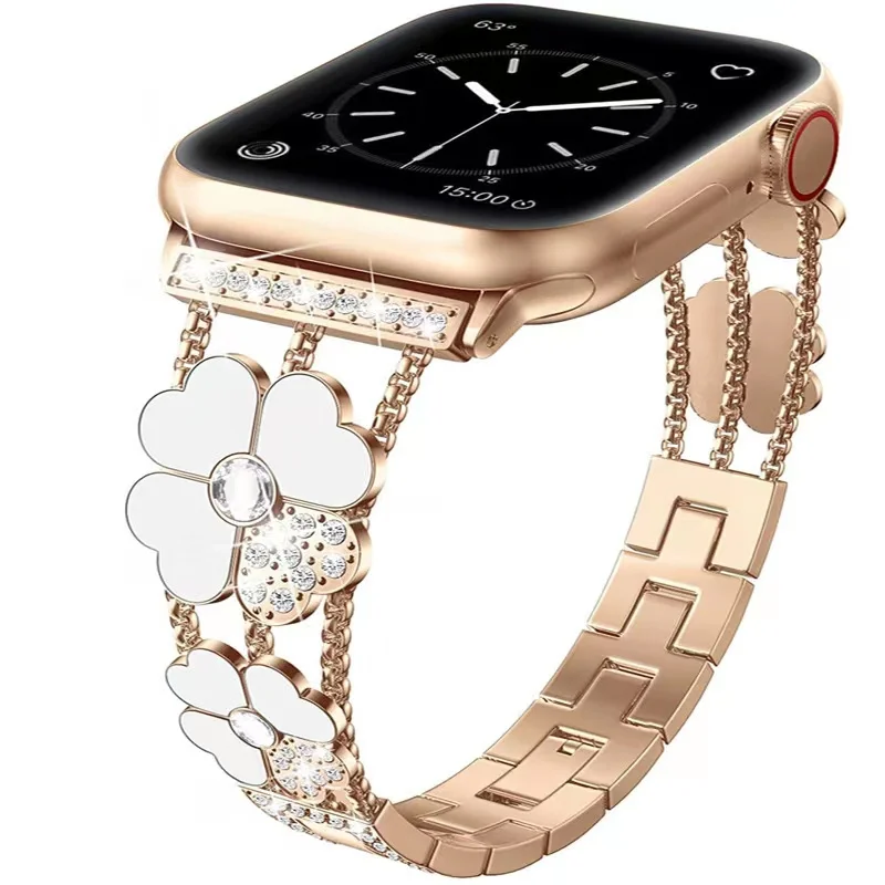 Luxury Metal Diamond Strap for Apple Watch 45mm 41mm 44mm 42mm 40mm 38mm Women Bracelet Wristband For iWatch Ultra 8 7 6 5 4 SE