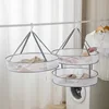 1/2 Layer Clothes Dryer Basket With Hanging Hook Fine Mesh Polyester Household Towels Foldable Baby Sweater Drying Rack For Home 1