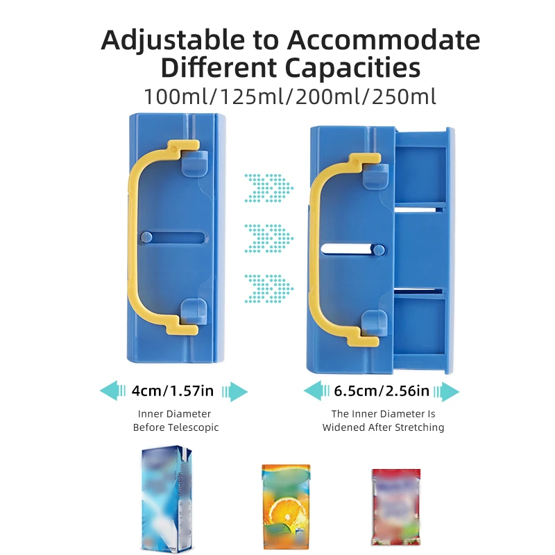 Adjustable Toddler Juice Box Holder - Baby Food and Juice Box Anti-Extrusion Bracket， Milk Carton Cup Holder with Portable 4