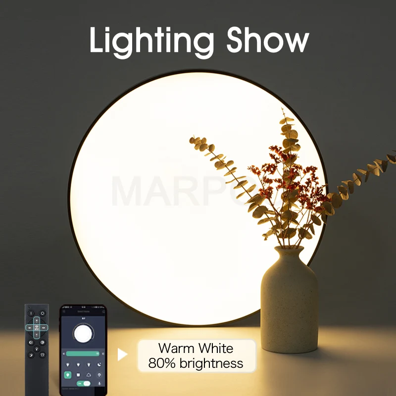 MARPOU Smart LED Ceiling Lamp with Remote Control – Dimmable Ceiling Light for Bedroom, Living Room, and Home Use 2
