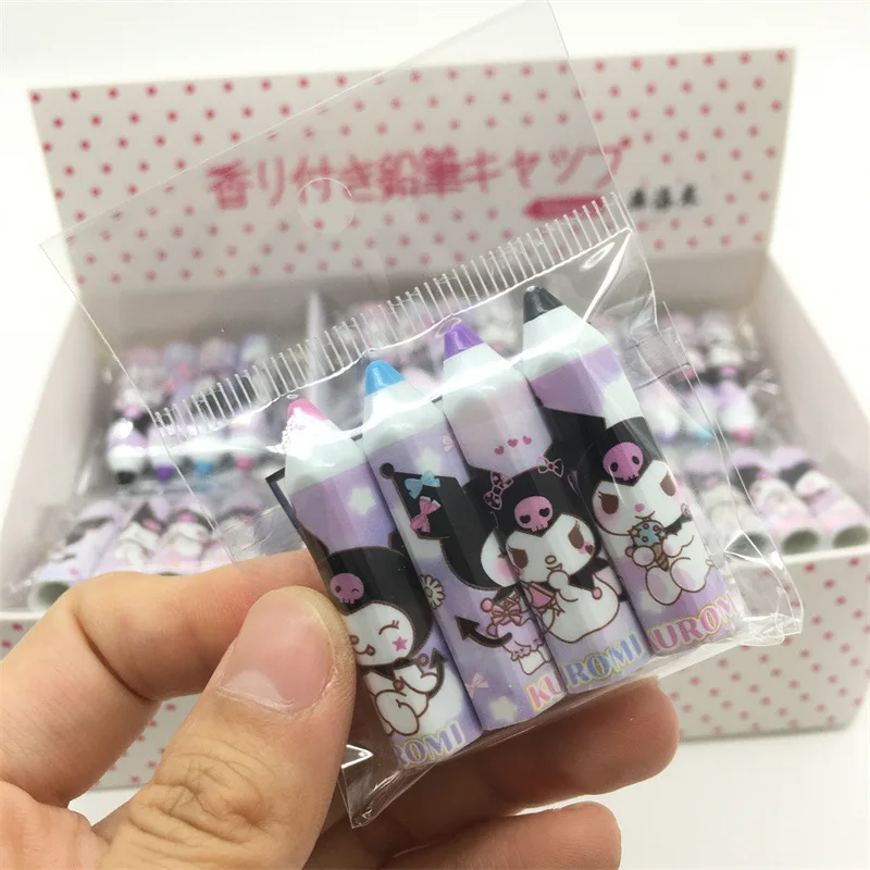 

30bag/Box Anime Sanrio Kuromi My Melody Cinnamoroll Kawaii Pencil Case Cartoon Portable Dirty Proof Pencil Cover Extended Cap