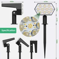 Spot Lumineux Solaire à 92 LED, Imperméable IP67, 2 en 1, Éclairage d'Extérieur, Idéal pour un Jardin, une Cour ou une Véranda 2