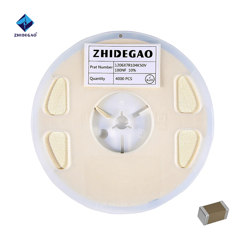 

1 катушка 4000 шт. 1206 SMD многослойный керамический конденсатор 3216 пФ ~ 100 мкФ Ф 1пф 10пф 1НФ 100нф 1 мкФ 4,7 мкФ 10 мкФ Ф 47 мкФ Новый и оригинальный