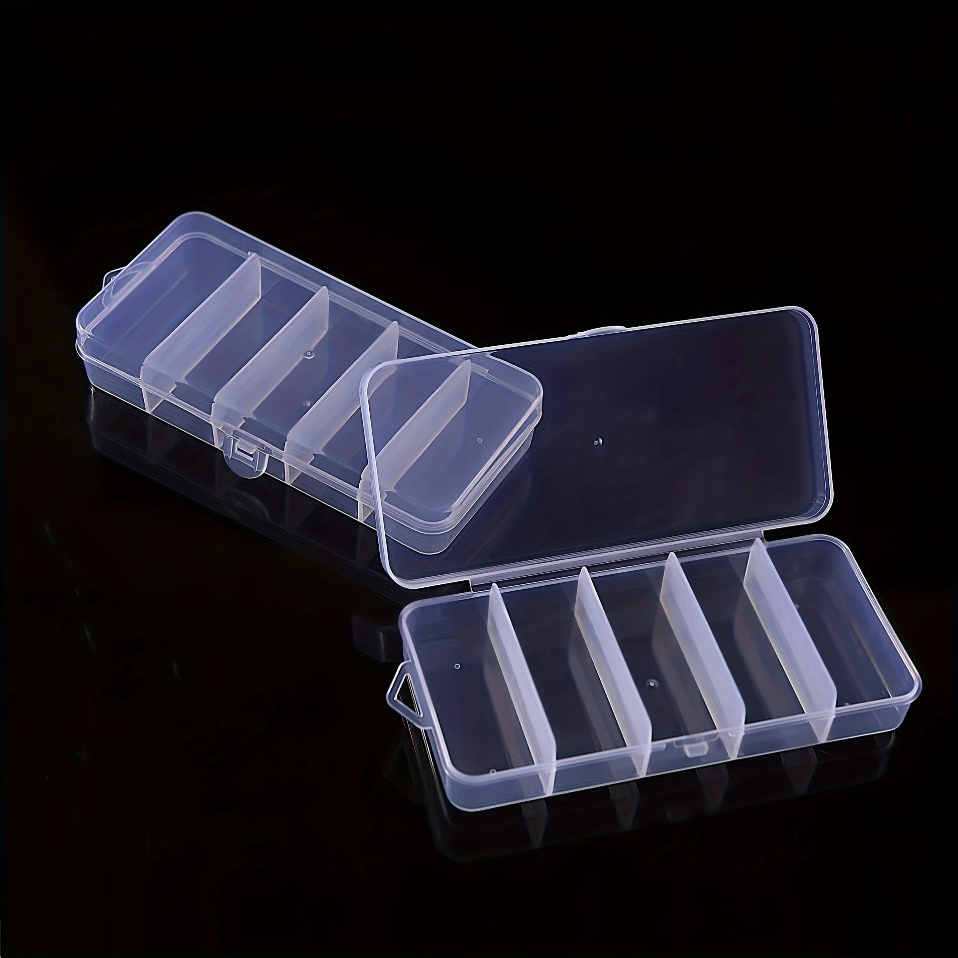 5-Grid Transparent Storage Box DIY Handmade Parts Plastic Packaging Box,Dustproof Storage Box for Hair Clip and Small Accessorie
