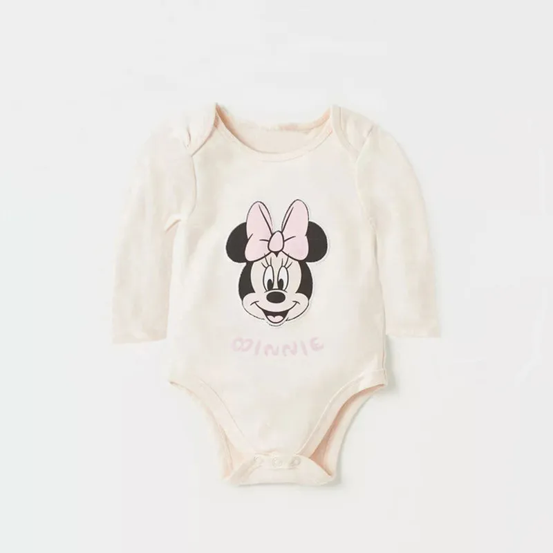Lovely Minnie Long Sleeve Romper for Baby Girl Cotton Mickey Mouse Printed Jumpsuit Baby Boy Clothes 2