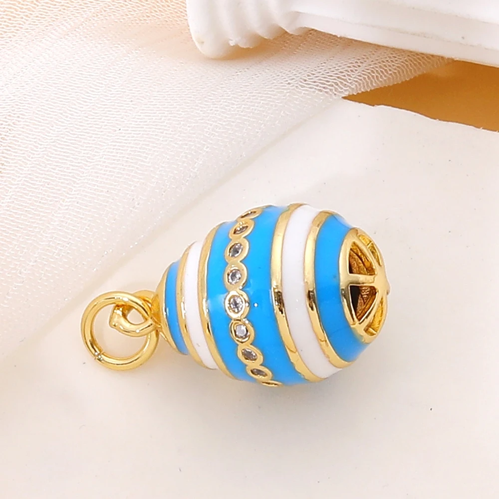 Juya DIY Damen-Brautschmuckherstellung, Dekorationen, handgefertigt, 18 Karat echt vergoldet, hohl, ovale Emaille, königliche Blumen-Charms-Zubehör – Detail 37