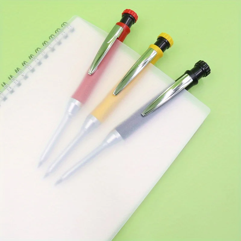 Metal Carpenter Pencil Built-in Sharpener 4-Color Lead Refills Woodworking & DIY Crafts, Deep Hole Marking Construction 2